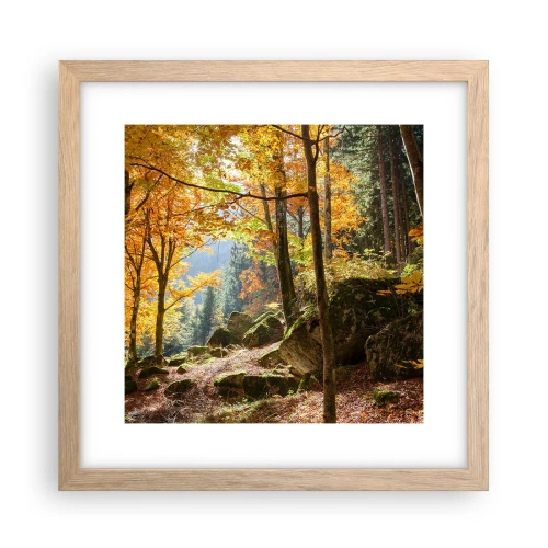Poster în ramă de stejar deschis - Timp de relaxare - 30x30 cm