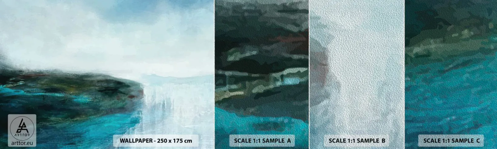 Mostră tapet Premium Sand - Abstracție maritimă - Abstracția, Contemporan, Mare - 100x30 cm