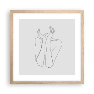 Poster în ramă de stejar deschis - La ce visează fetele - 40x40 cm