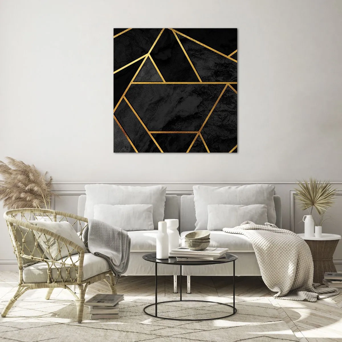 Tablou pe sticlă - Întuneric și lumină - 60x60 cm