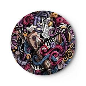 Ceas de perete - Ceas pe sticlă - Melodie complicată - 40x40 cm