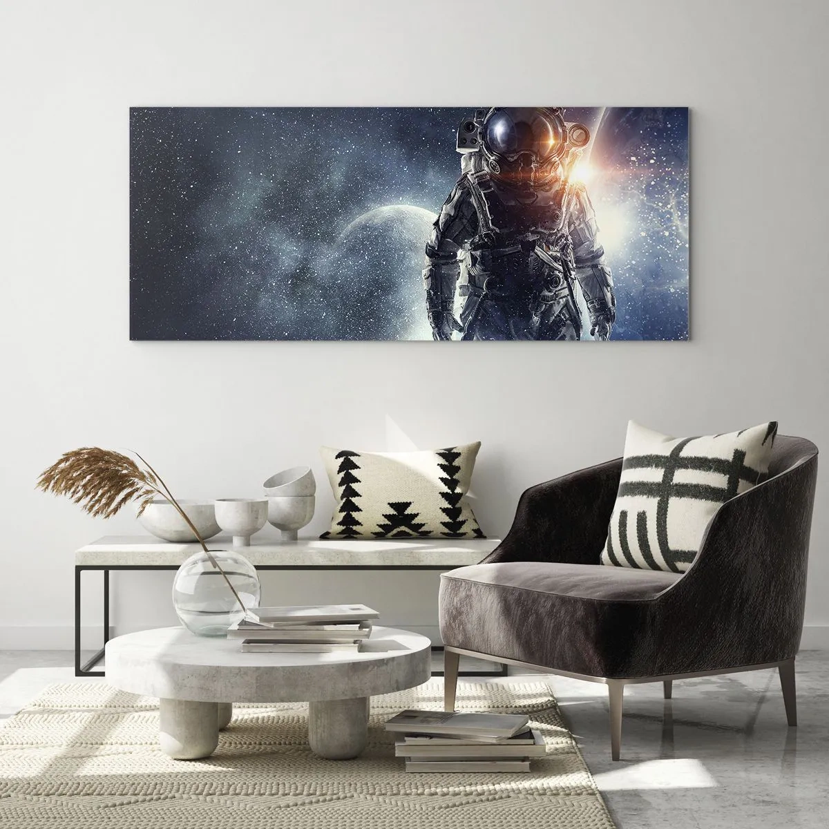 Tablou pe sticlă - Aventură spațială - 100x40 cm