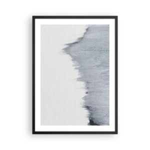 Poster în ramă neagră - compoziție abstractă în nuanțe de gri cu tușe dinamice de pensulă. - 50x70cm - Înregistrare secretă - Decorațiune modernă pentru perete pentru living și dormitor ARTTOR