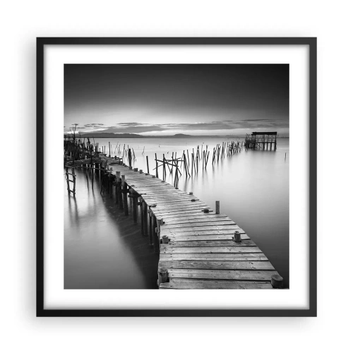 Poster în ramă neagră - Liniștea unui țărm uitat - 50x50 cm