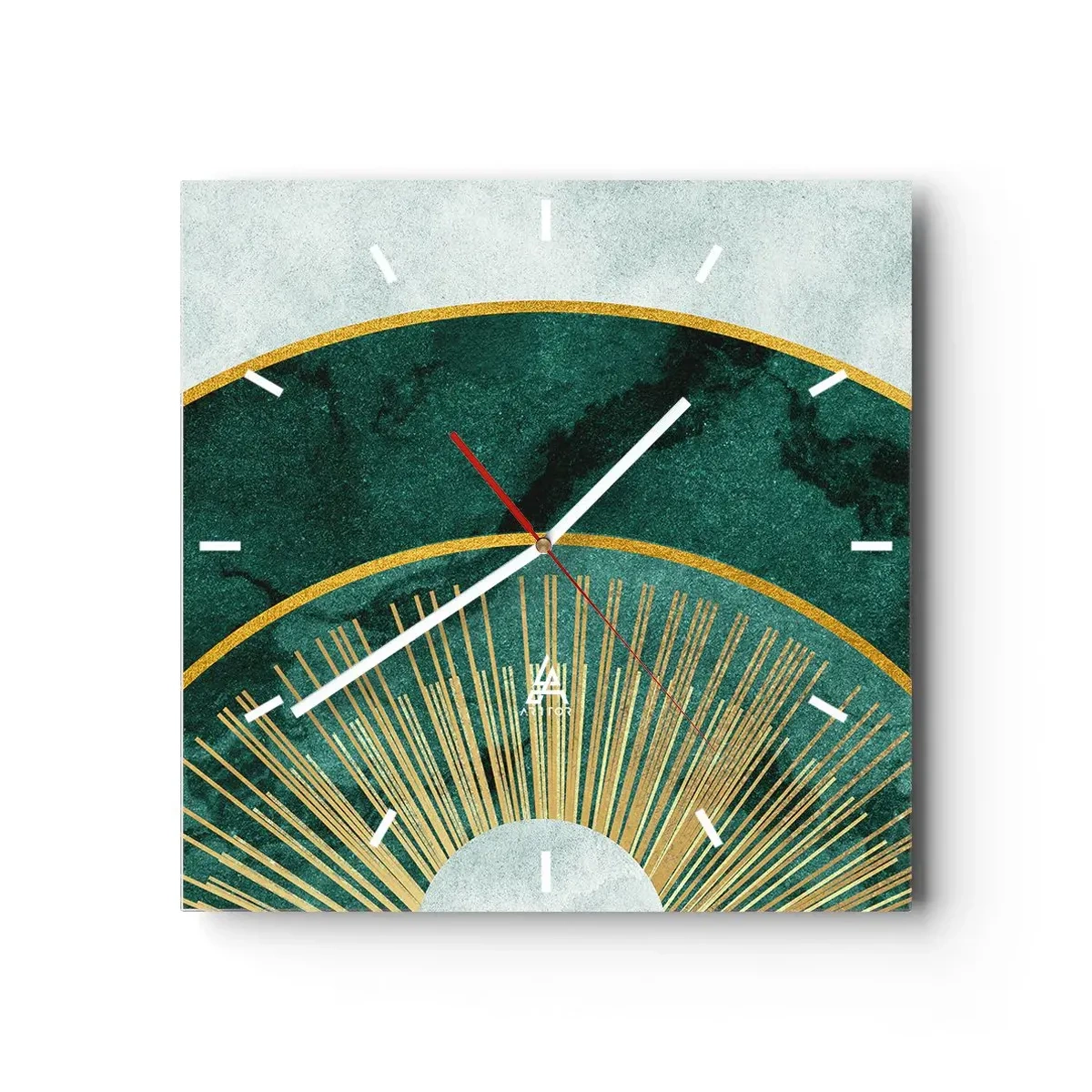 Ceas de perete - Ceas pe sticlă - Un alt sistem solar - 30x30 cm