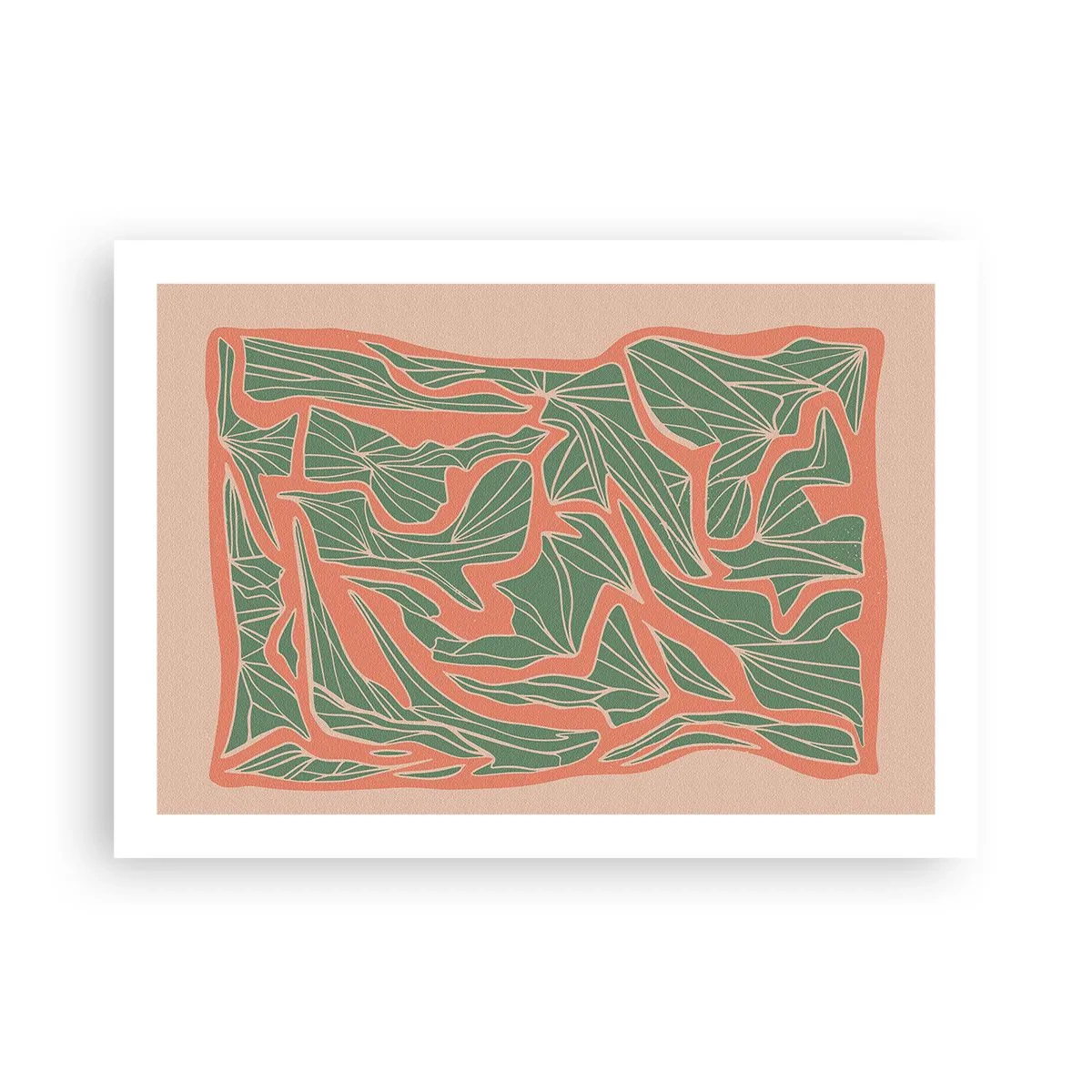 Poster - Lupta dintre coral și verde - 70x50 cm