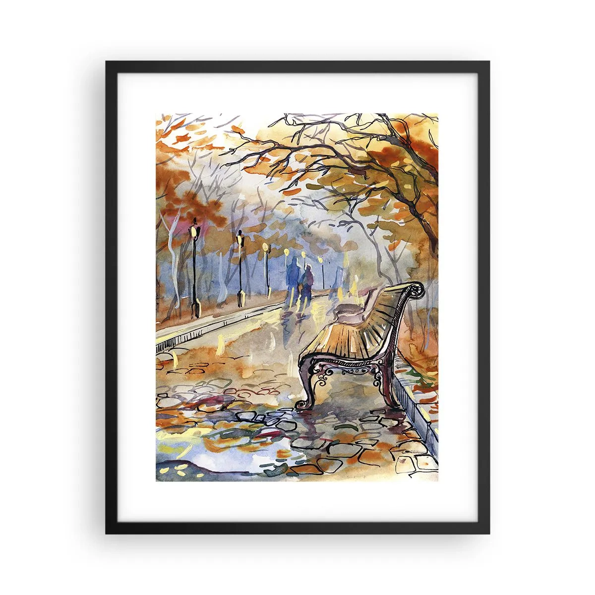 Poster în ramă neagră - Pășim împreună în toamnă - 40x50 cm