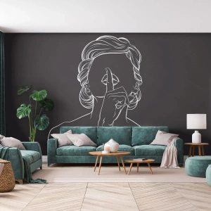 Tapet Premium Canvas - Frumusețea înflorește în tăcere - Femeie, Desen, Linia - 250x175 cm