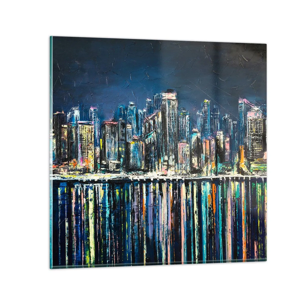 Tablou pe sticlă - Cascadă de lumini - 30x30 cm