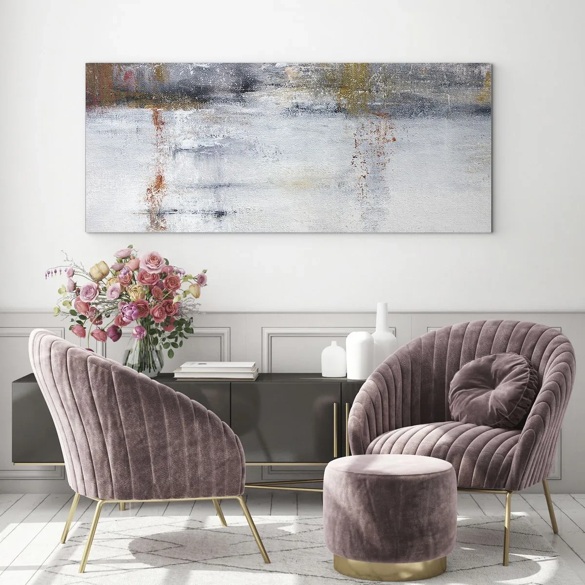 Tablou pe sticlă - În spatele cortinei de aer - 140x50 cm