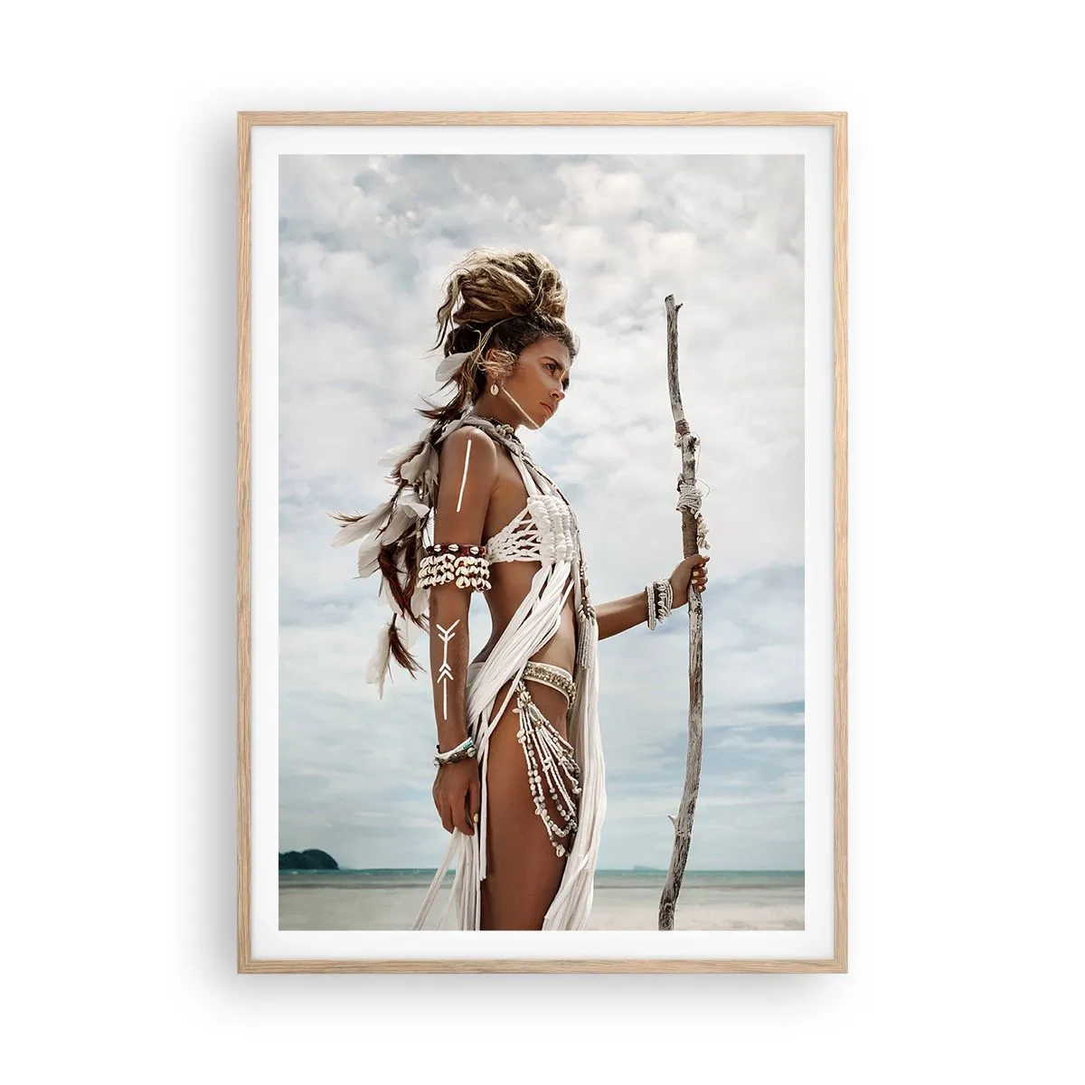 Poster în ramă de stejar deschis - Regina tropicelor - 70x100 cm