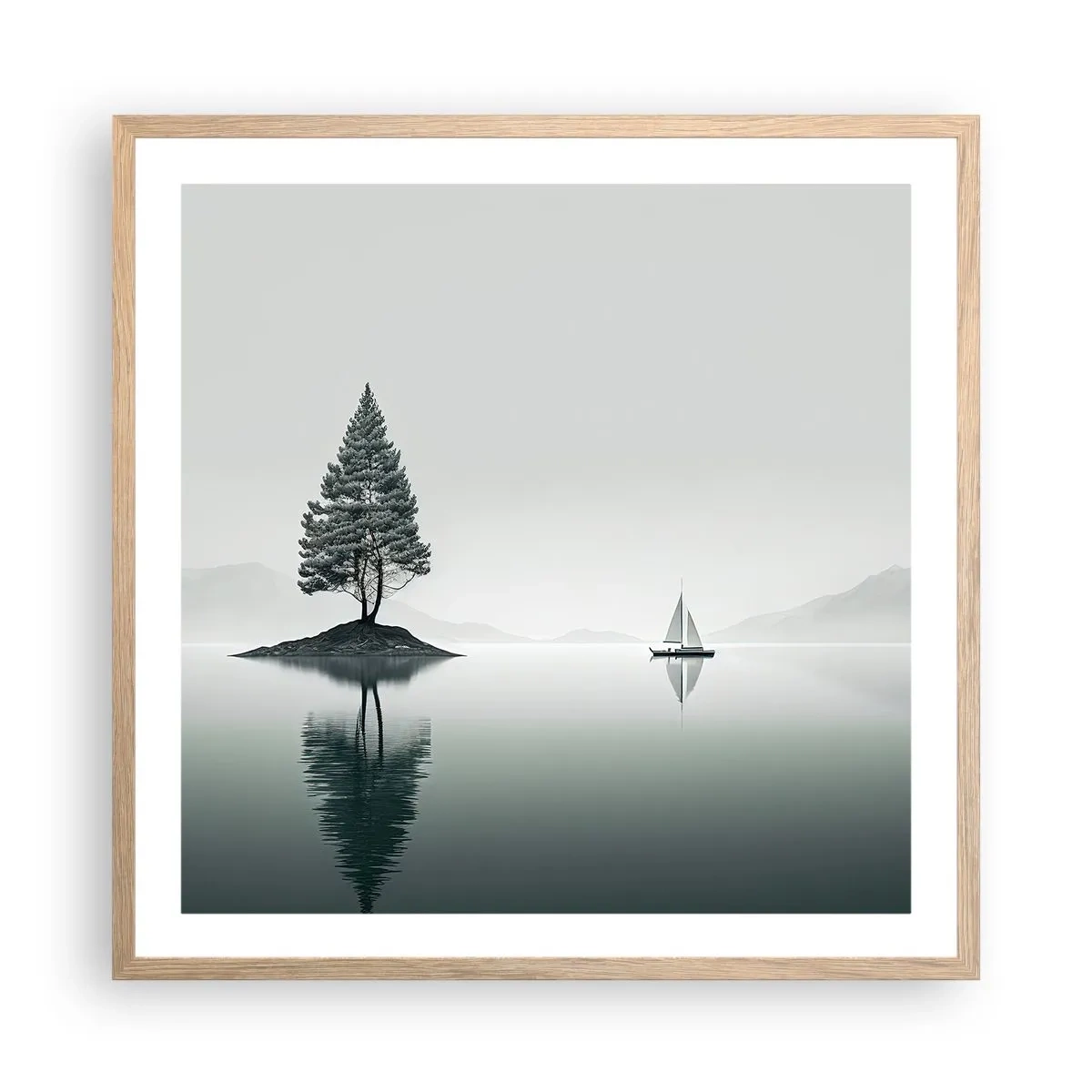 Poster în ramă de stejar deschis - Visând cu ochii deschiși - 60x60 cm