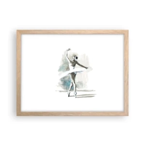 Poster în ramă de stejar deschis - Fermecată într-o lebădă - 40x30 cm