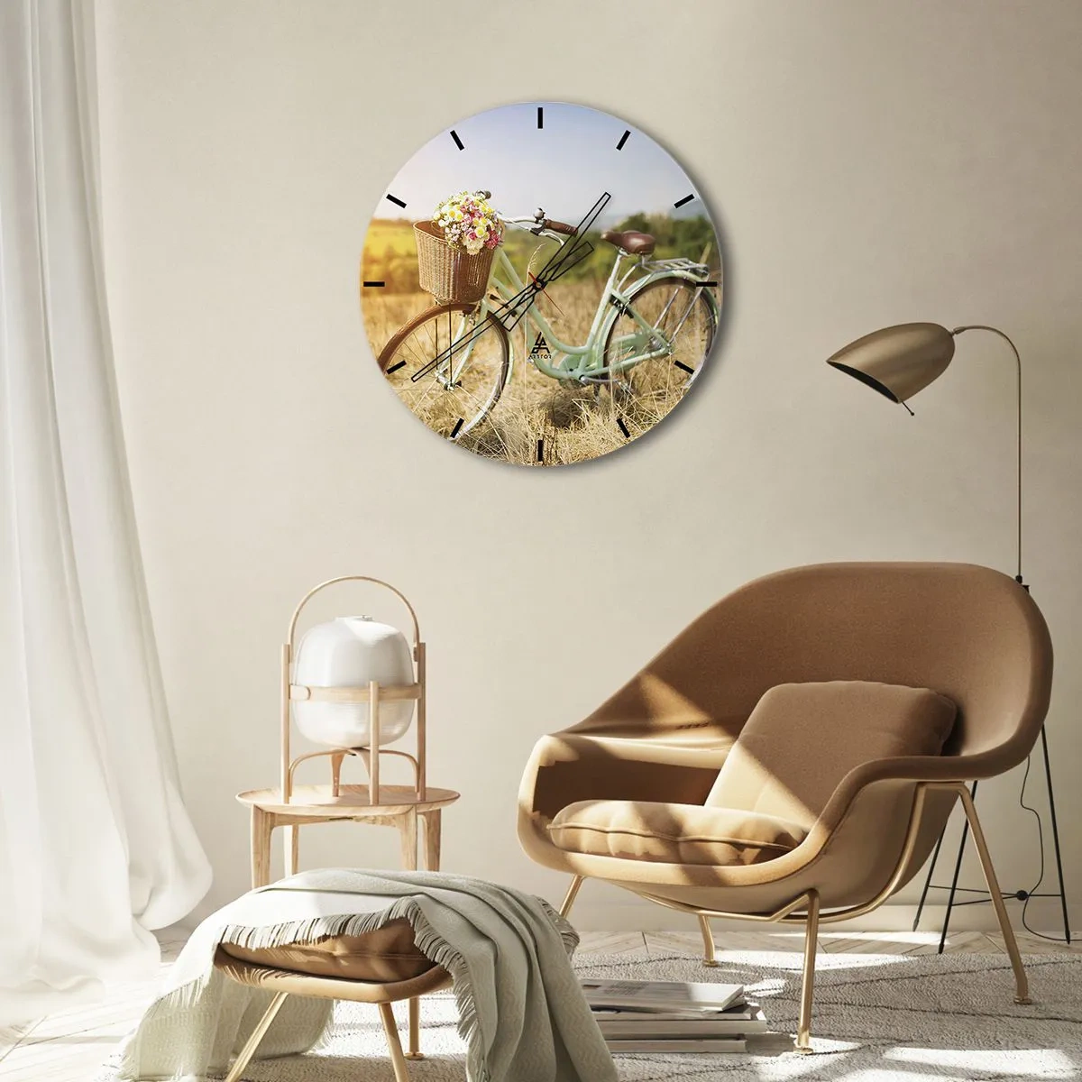 Ceas de perete - Ceas pe sticlă - Mă odihnesc aici un pic - 40x40 cm