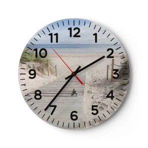 Ceas de perete - Ceas pe sticlă - Dincolo de orizont - 40x40 cm