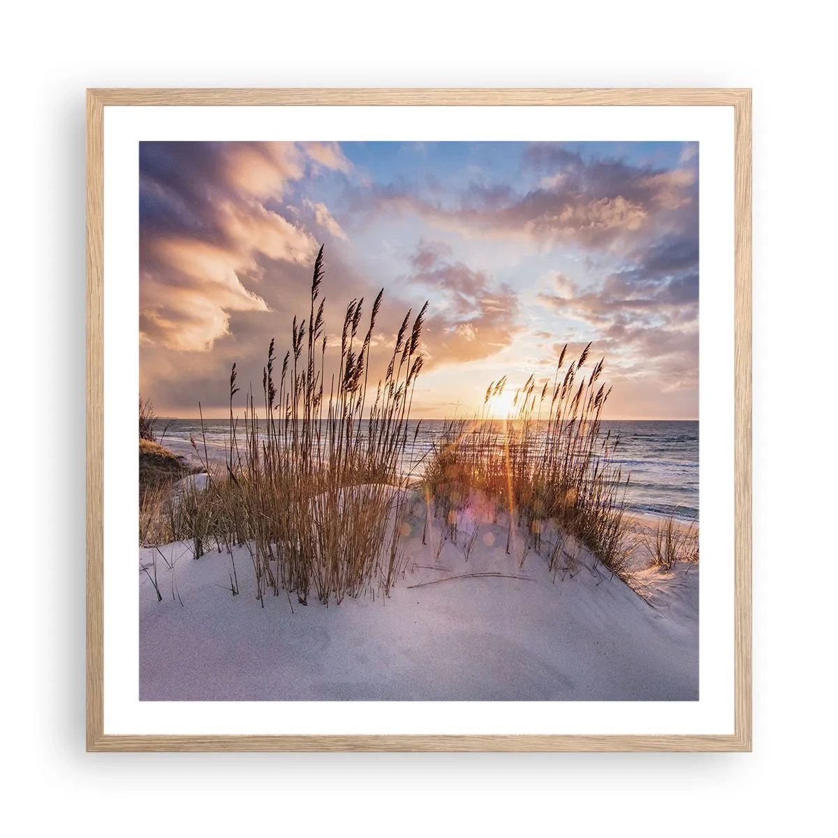 Poster în ramă de stejar deschis - Adio soare și vânt - 60x60 cm