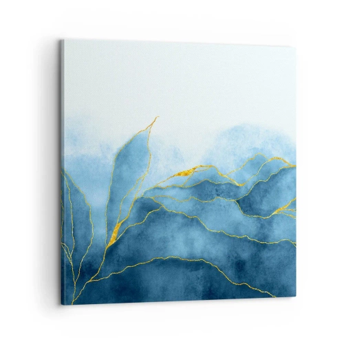 Tablou pe pânză - Albastru în aur - 60x60 cm