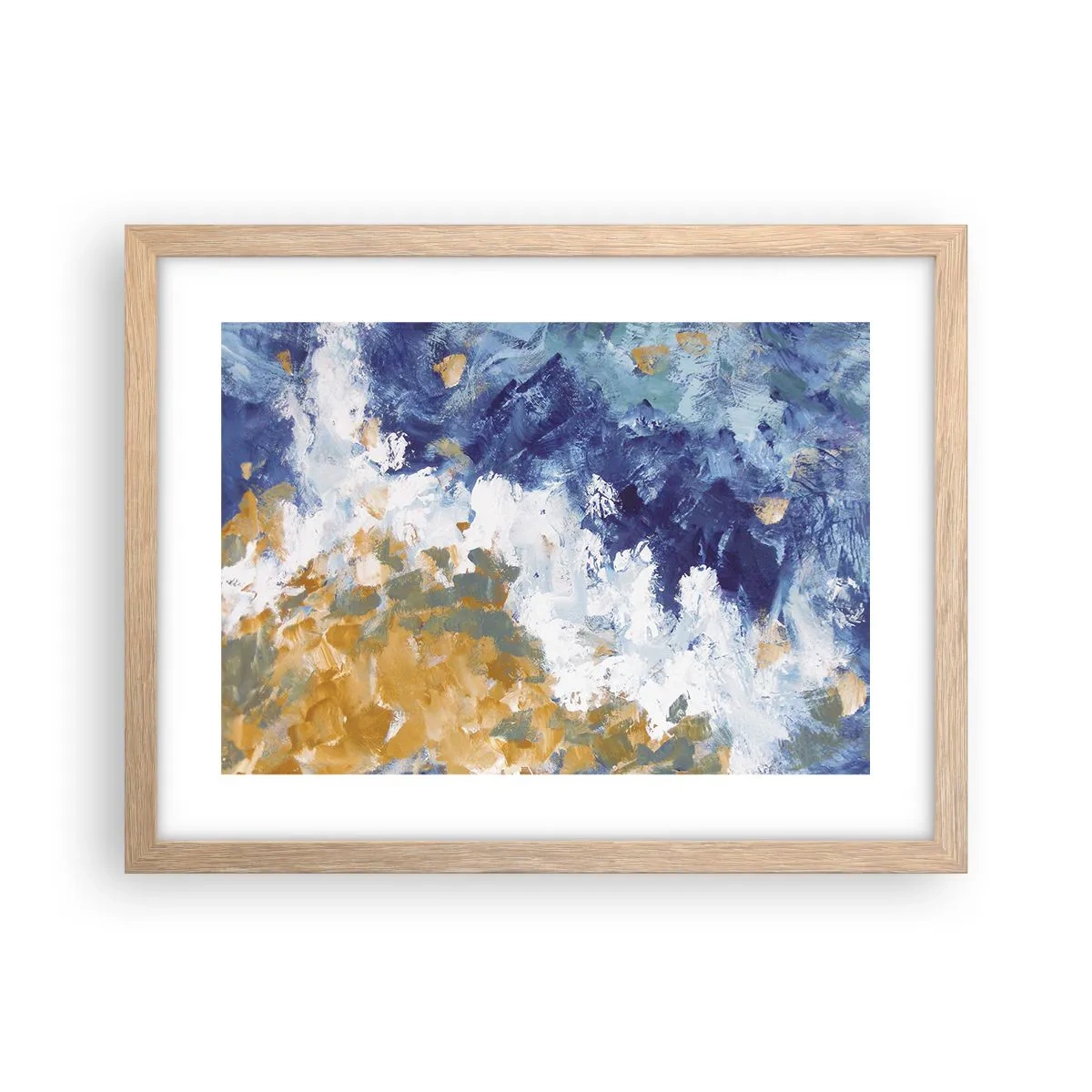 Poster în ramă de stejar deschis - Dansul elementelor - 40x30 cm