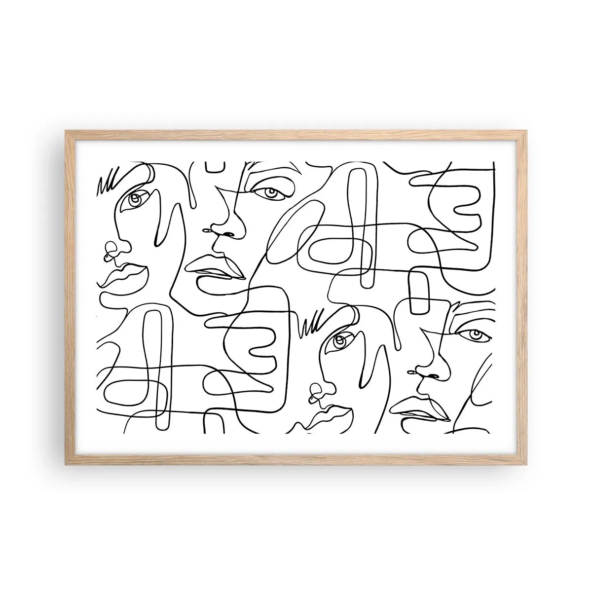 Poster în ramă de stejar deschis - Într-o încurcătură de emoții - 70x50 cm