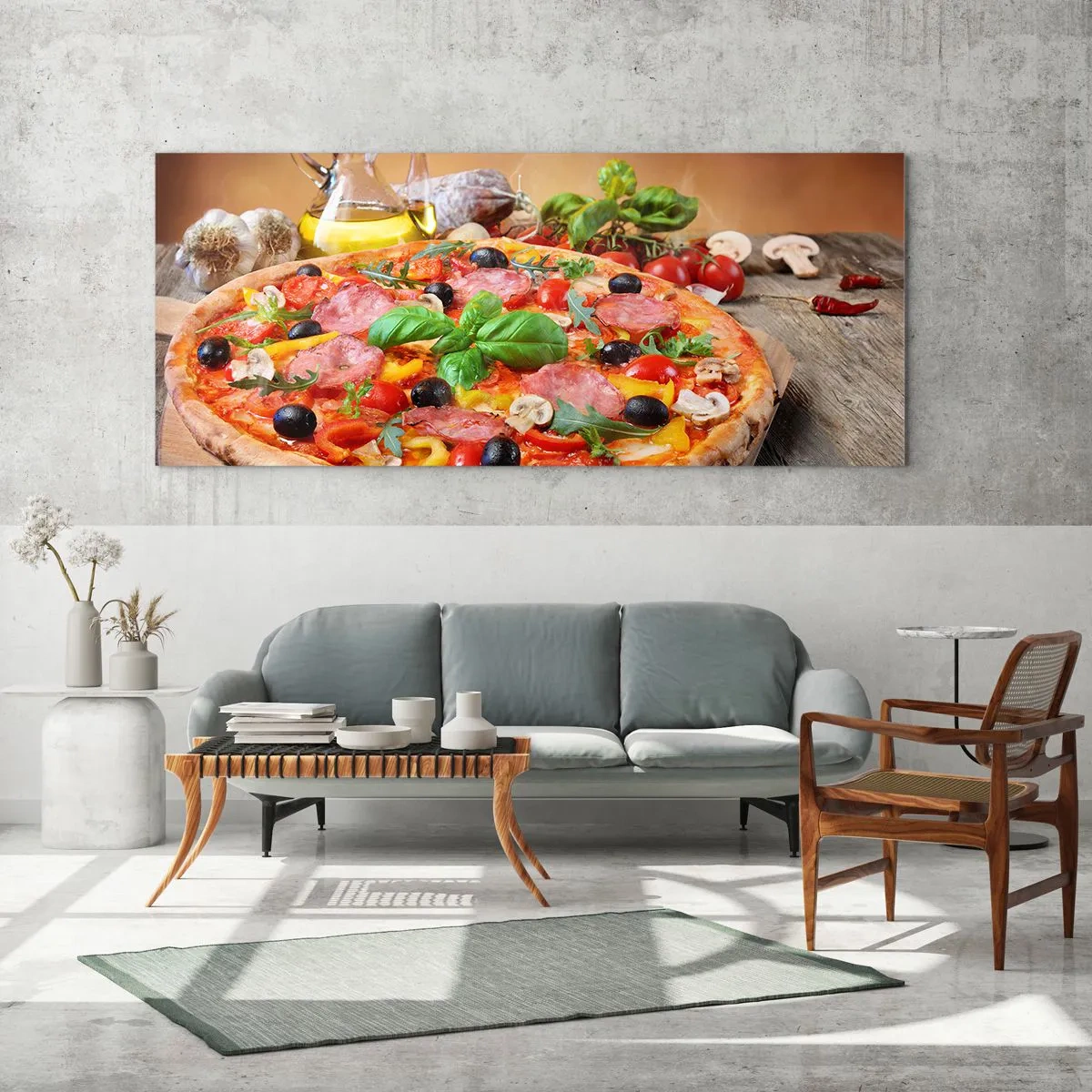 Tablou pe sticlă - Cu o adevărată aromă italiană - 100x40 cm