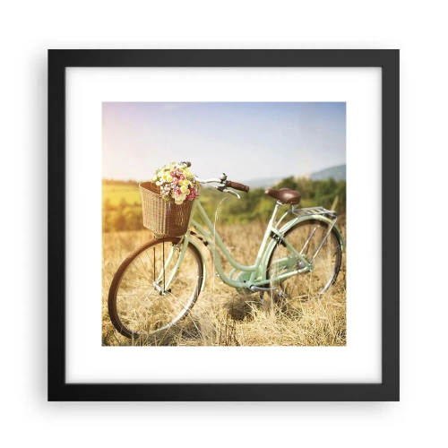 Poster în ramă neagră - Mă odihnesc aici un pic - 30x30 cm