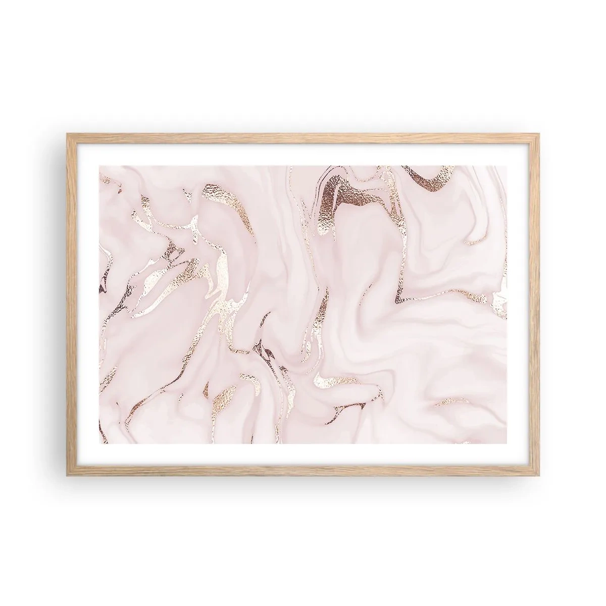 Poster în ramă de stejar deschis - În nebunia roz - 70x50 cm