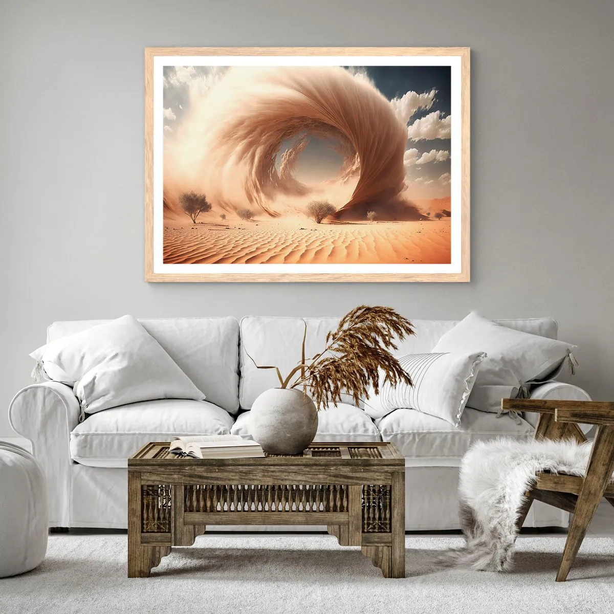 Poster în ramă de stejar deschis - Portal deschis - 100x70 cm