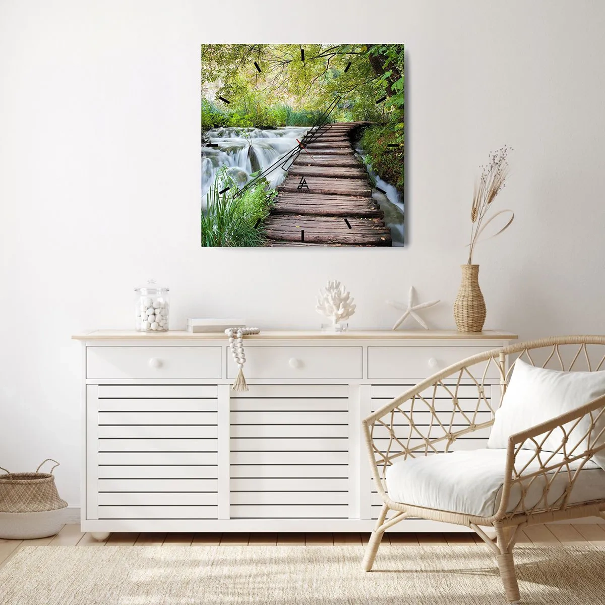 Ceas de perete - Ceas pe sticlă - Nu este deloc o apă liniștită - 30x30 cm