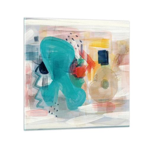 Tablou pe sticlă - Joc plin de culoare - 50x50 cm