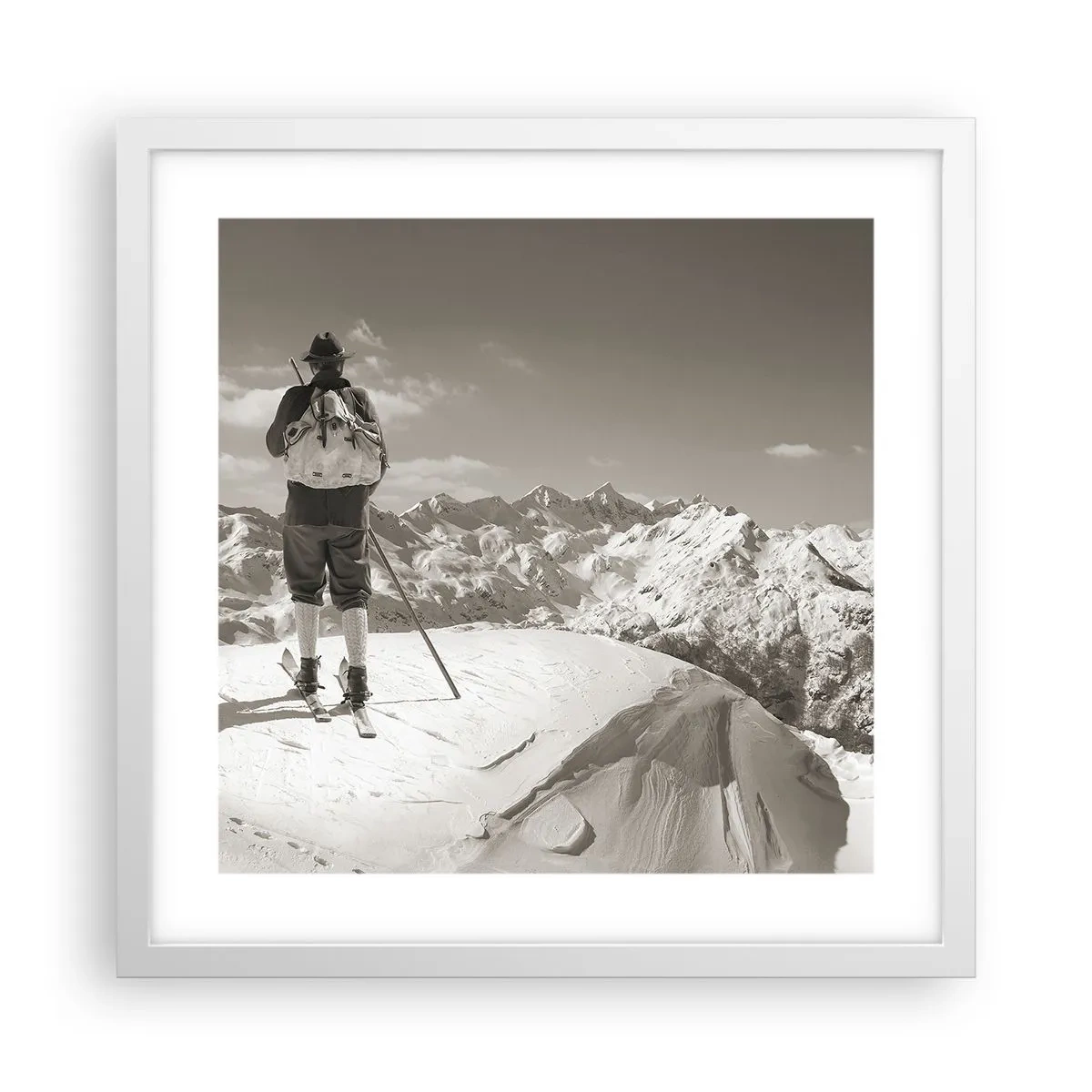 Poster în ramă albă - Și munții sunt la fel - 40x40 cm