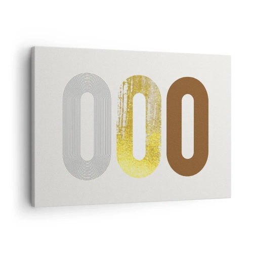 Tablou pe pânză Canvas - Motiv abstract din trei forme geometrice - 70x50cm - Ooo! - Decorațiune modernă pentru perete pentru living și dormitor ARTTOR