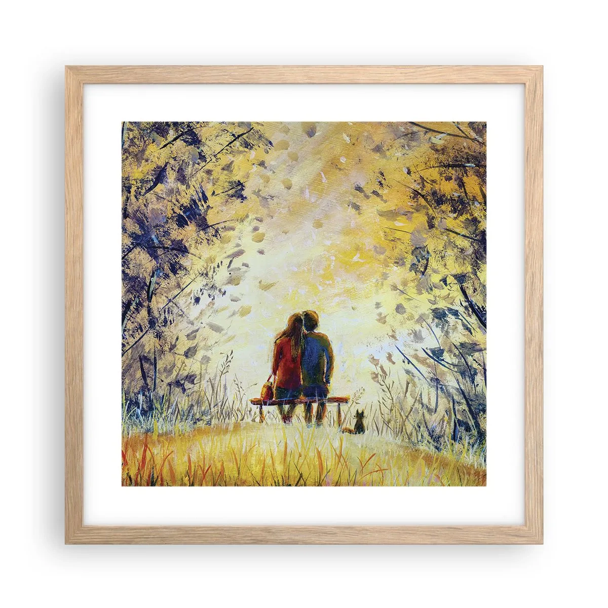 Poster în ramă de stejar deschis - Un moment magic - 40x40 cm