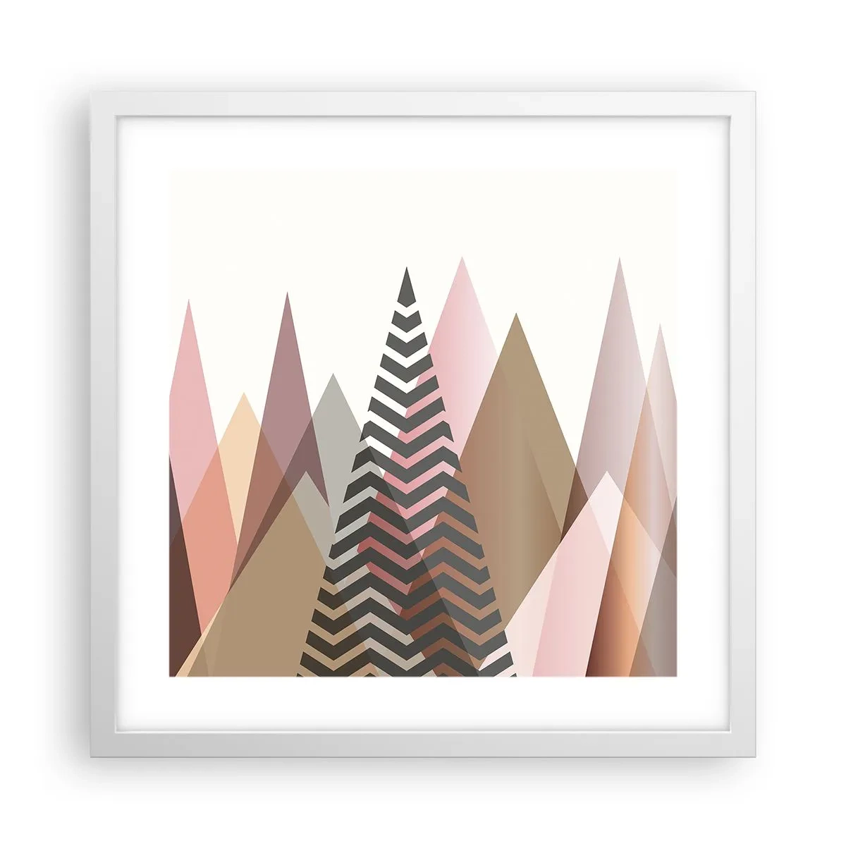 Poster în ramă albă - Construcție piramidală - 40x40 cm