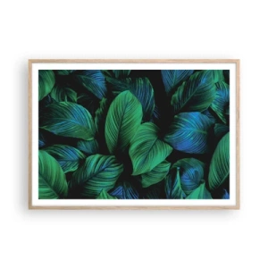 Poster în ramă de stejar deschis - Traficul verde - 100x70 cm