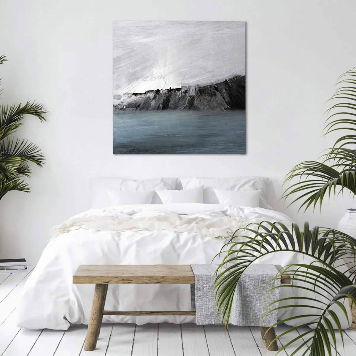 Tablou pe pânză - Apă - pământ: lupta elementelor - 70x70 cm