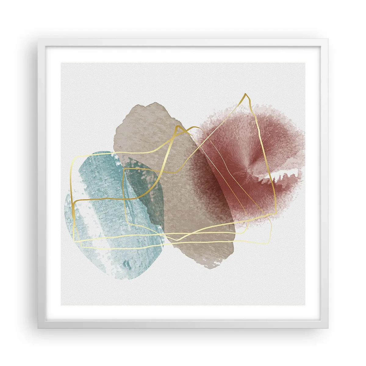 Poster în ramă albă - Mărgele de spațiu - 60x60 cm