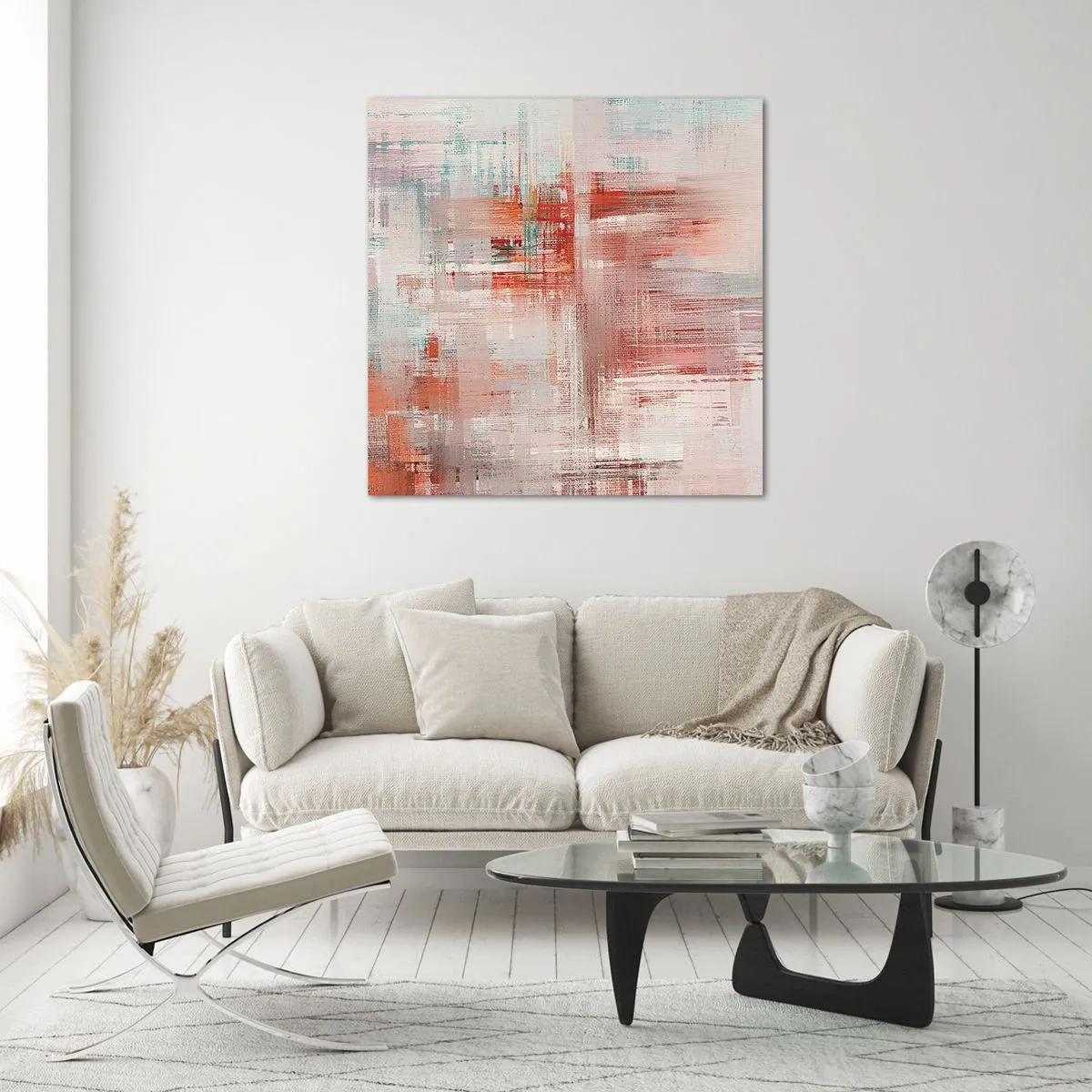 Tablou pe sticlă - În ceață. Dar roz - 70x70 cm