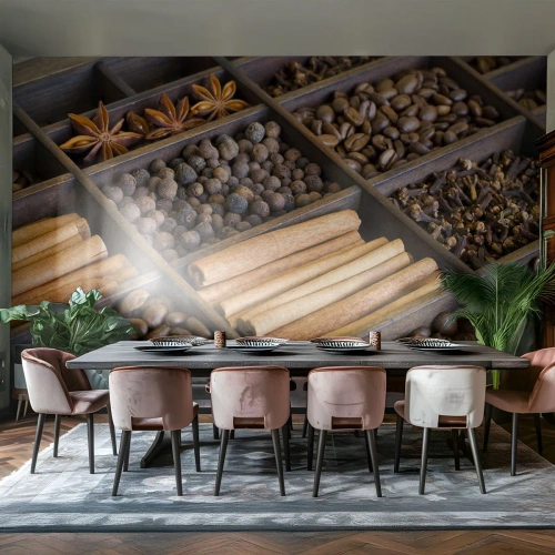 Tapet Premium Sand - Tezaur de arome - Condimente, Cafea, Scorţişoară - 450x315 cm