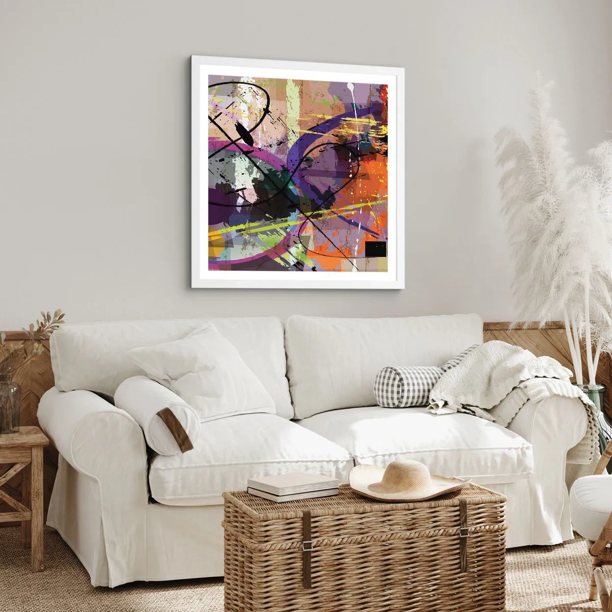 Poster în ramă albă - Poate fi drept sau de jur împrejur - 60x60 cm