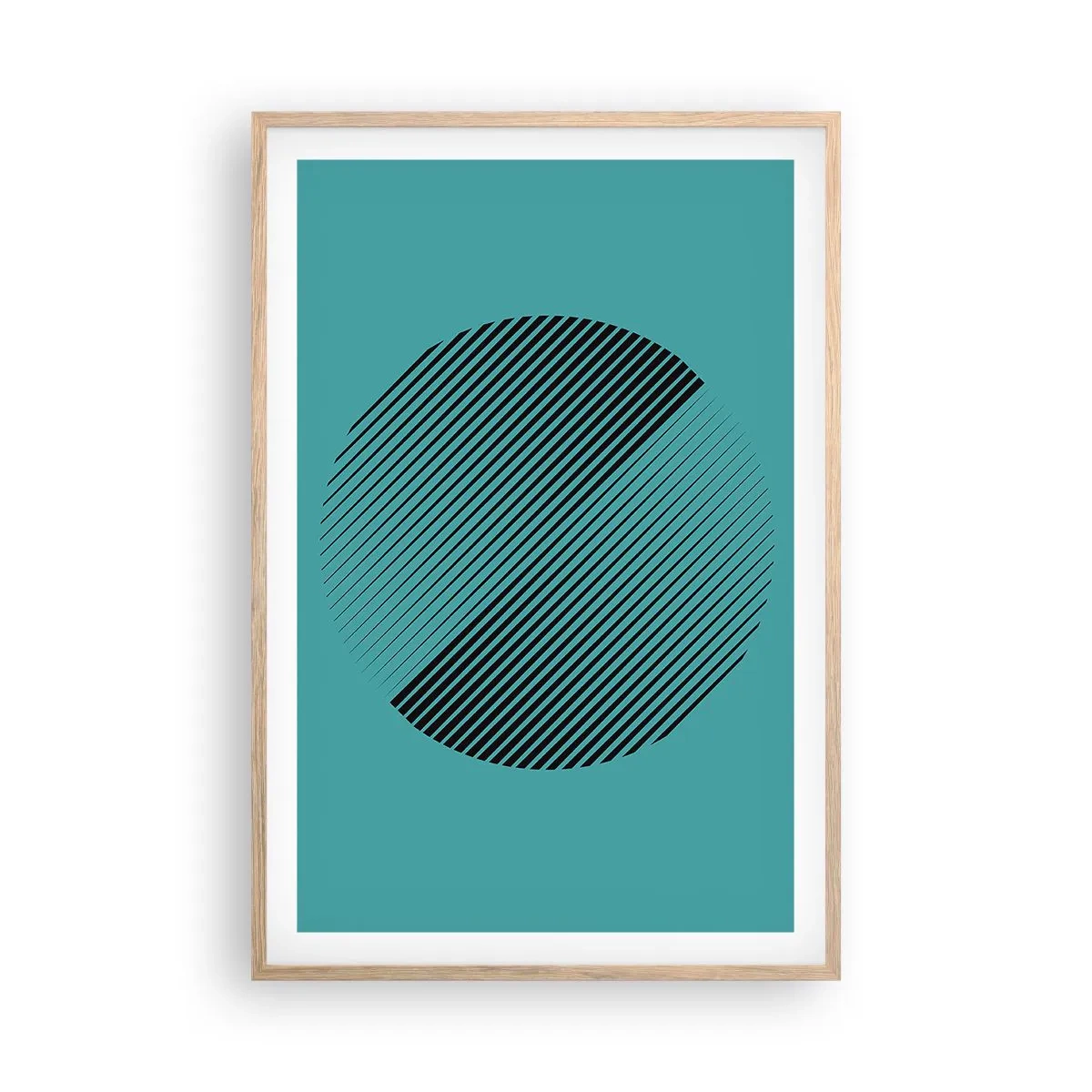 Poster în ramă de stejar deschis - Cercul - o variație geometrică - 61x91 cm
