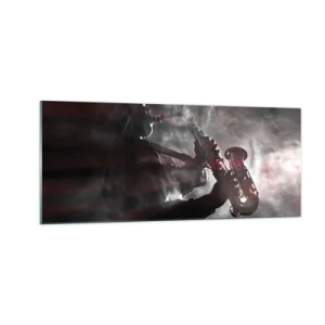 Tablou pe sticlă - În aburul jazzului - 100x40 cm