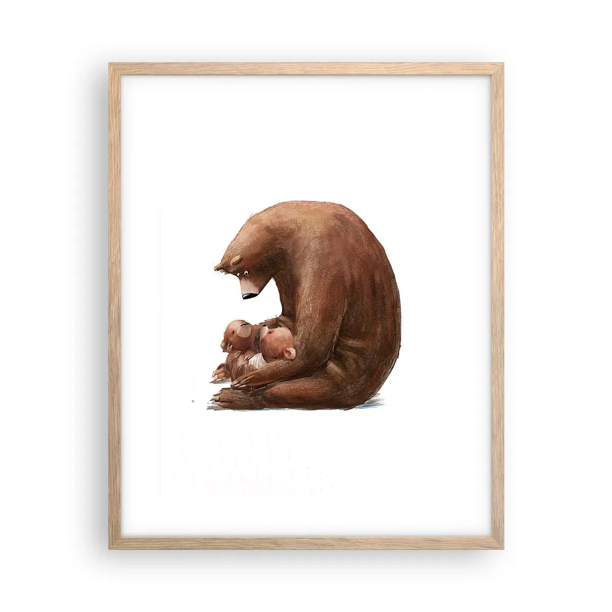 Poster în ramă de stejar deschis - Vise plăcute, copii - 40x50 cm