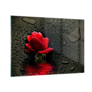 Tablou pe sticlă - Roșu și negru - 100x70 cm