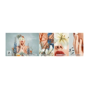 Mostră tapet autocolant Deluxe Sticker - Femeia floare - Abstracția, Femeie, Flori - 100x30 cm