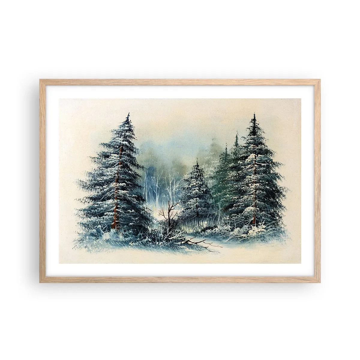 Poster în ramă de stejar deschis - Gata pentru Crăciun - 70x50 cm