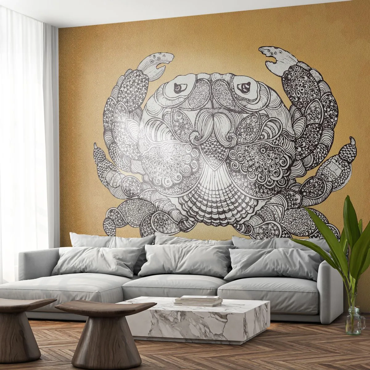 Tapet Premium Canvas - Poveștile Domnului Crab - Crab, Animale, Desen - 250x175 cm