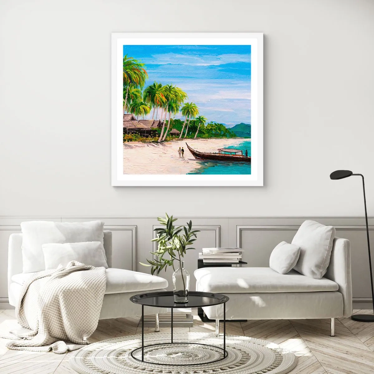 Poster în ramă albă - Un vis exotic - 60x60 cm