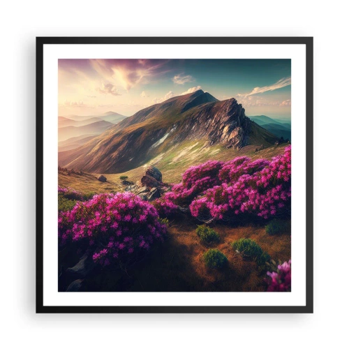 Poster în ramă neagră - Vara la munte - 60x60 cm