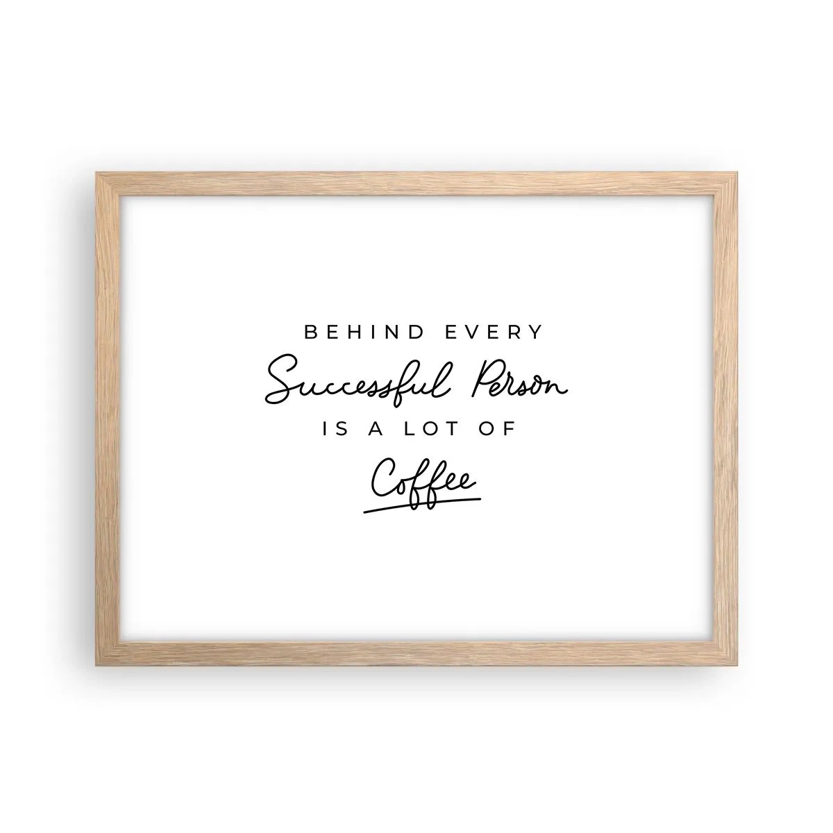 Poster în ramă de stejar deschis - Secretul succesului - 40x30 cm