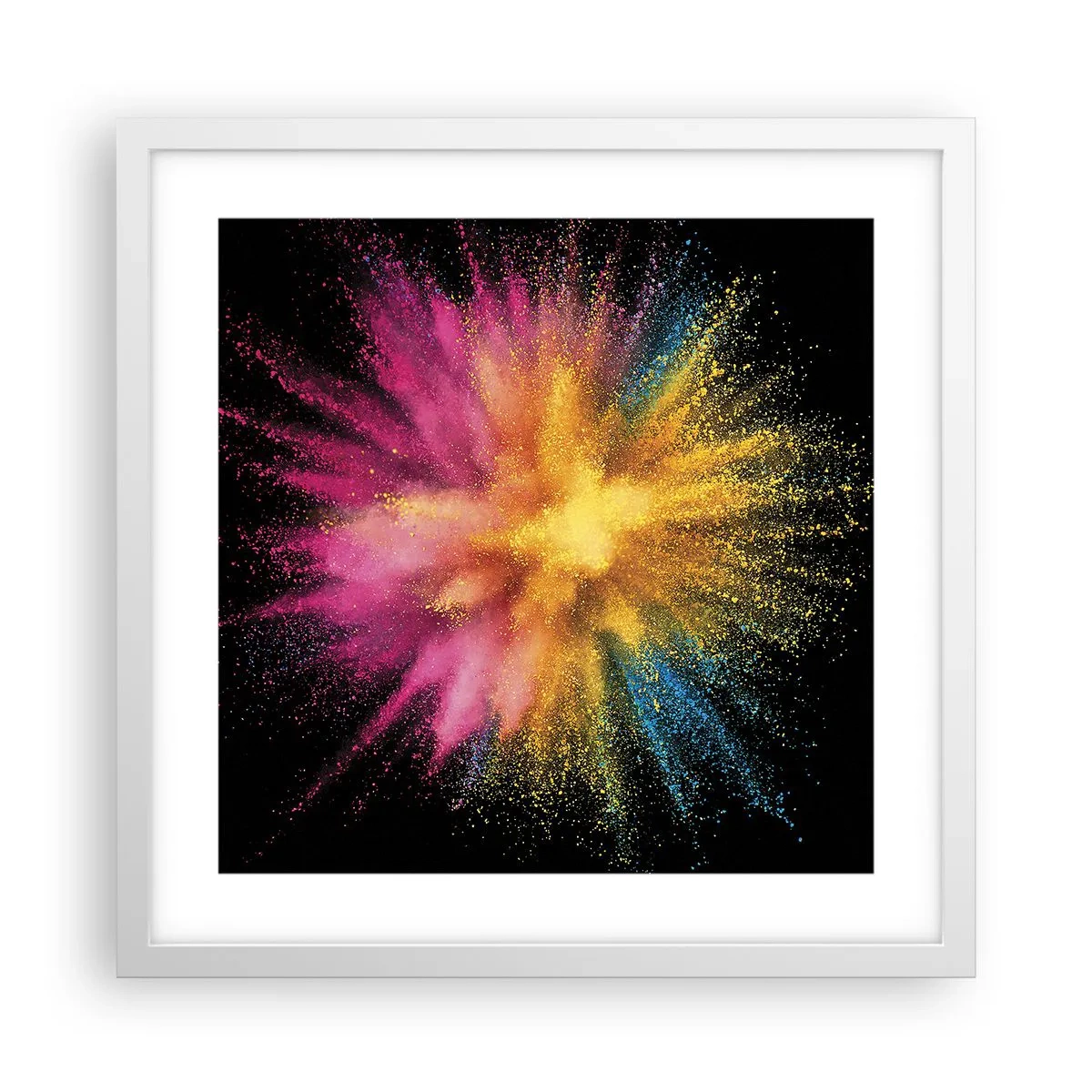 Poster în ramă albă - Nașterea culorii - 40x40 cm